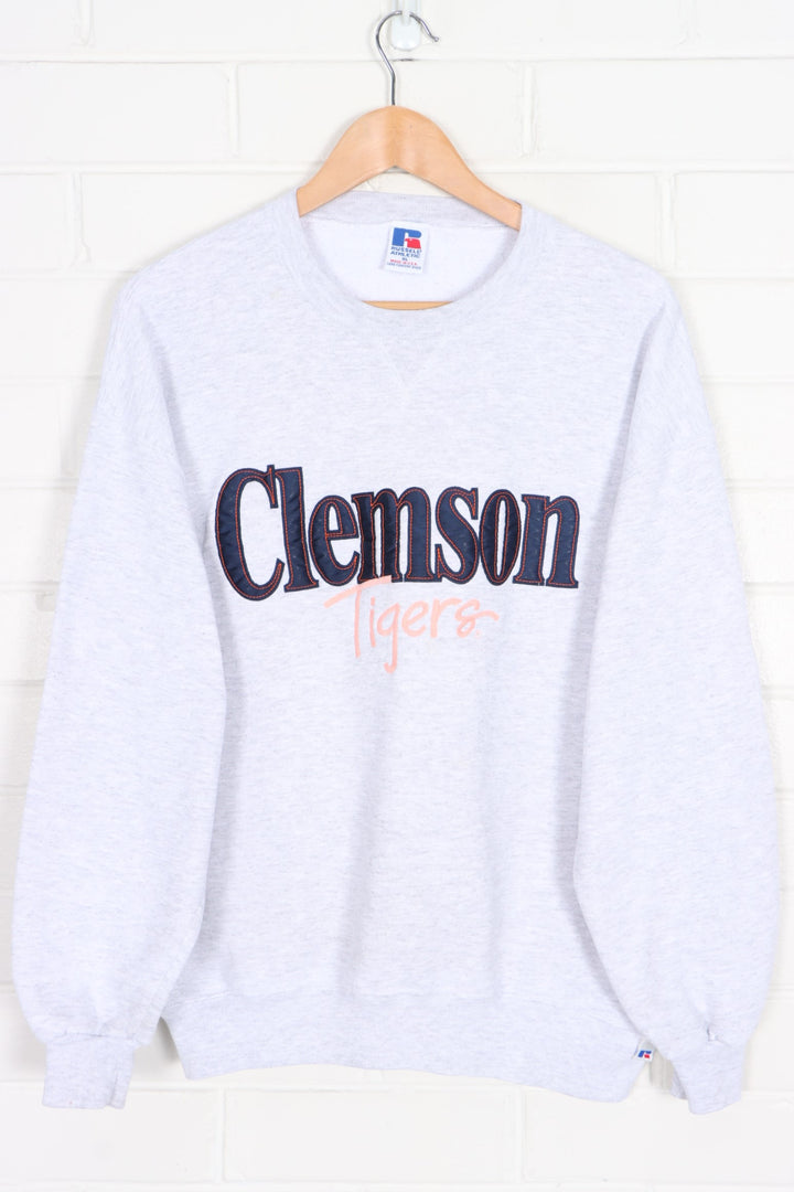 Clemson University Tigers Embroidered RUSSELL ATHLETIC Sweatshirt USA Made (L)