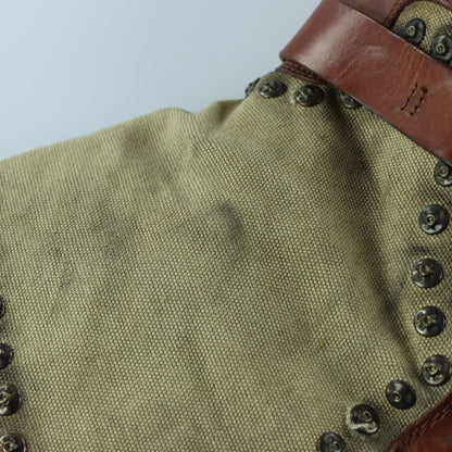 FRYE Brown Leather & Beige Canvas Studded Buckle Boots (8.5)