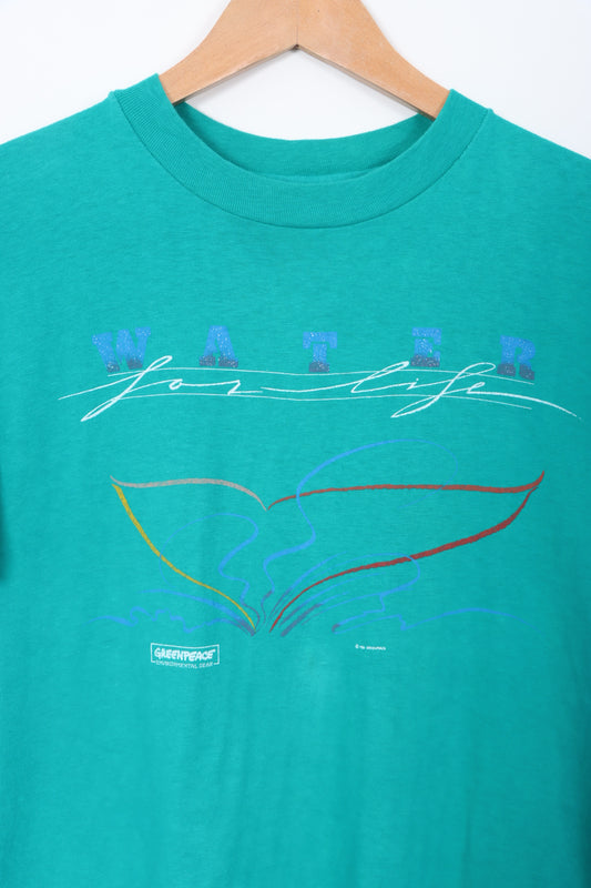 1986 Greenpeace 'Water for Life' VINTAGE Single Stitch T-Shirt (S)