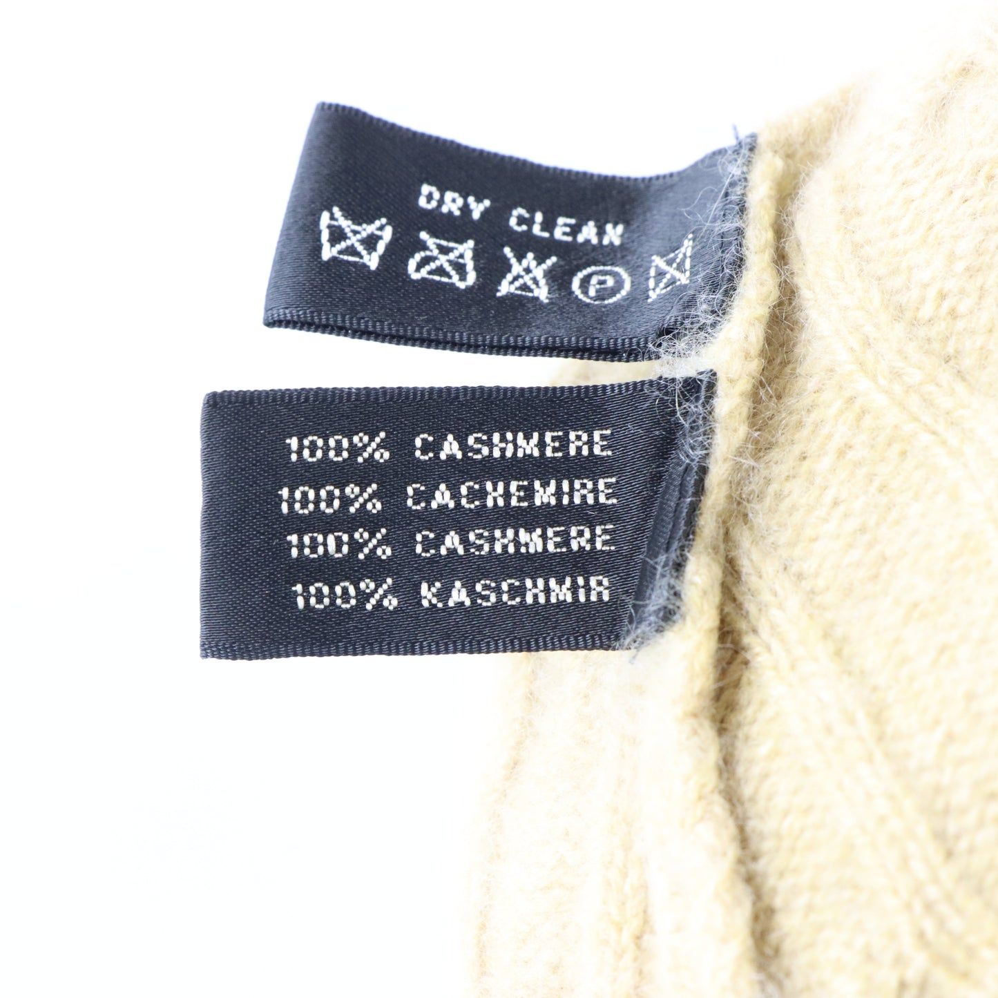 Vintage RALPH LAUREN 'Slim Fit' Tan Cashmere Cable Knit Long Sleeve V-Neck Sweater (M) Vintage Sole Melbourne