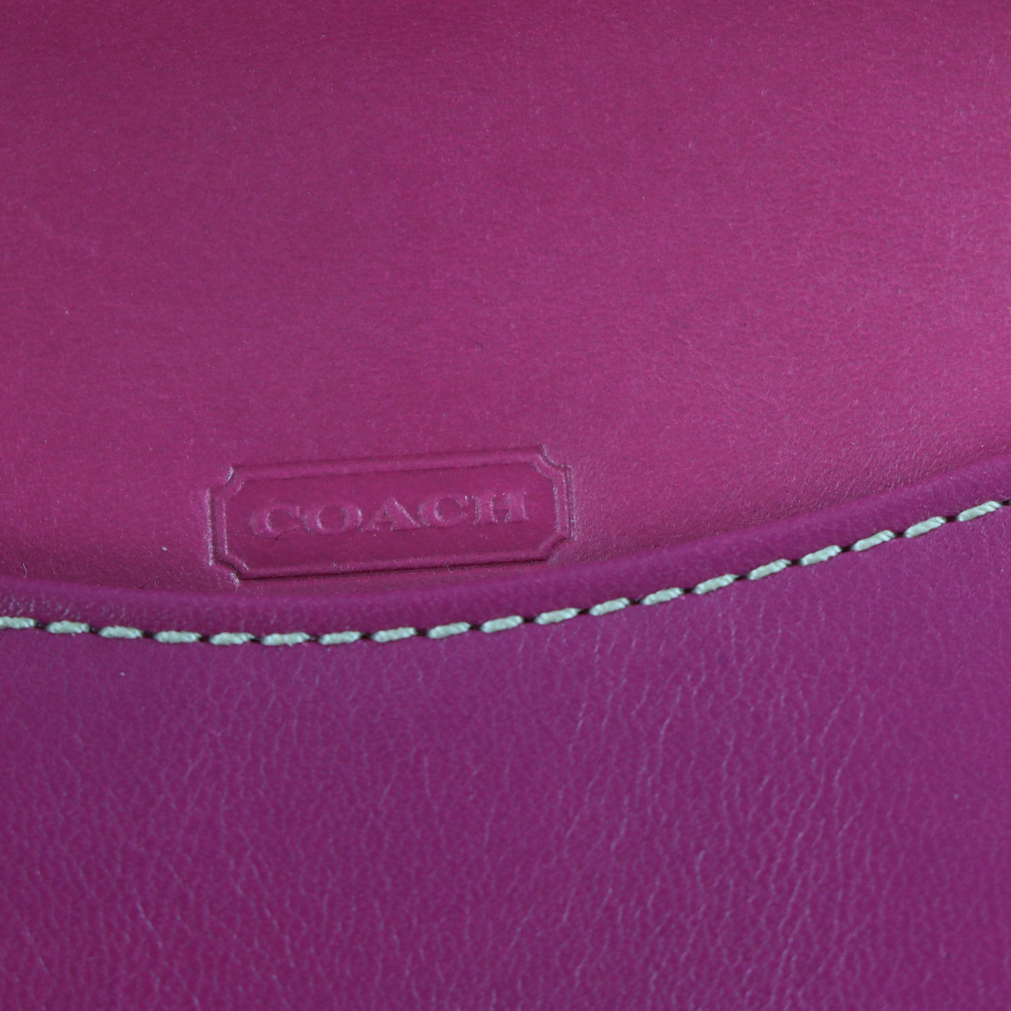 COACH Fuchsia Pink Silver Buckle Purse Bag