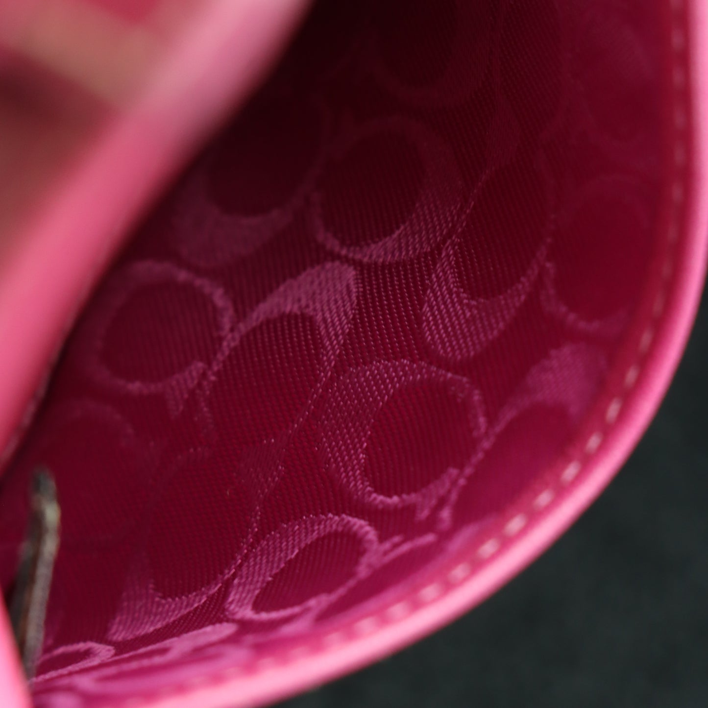 COACH Fuchsia Pink Silver Buckle Purse Bag