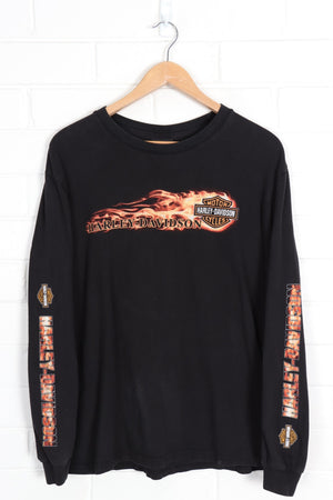 HARLEY DAVIDSON Flame Twin Cities Front & Back Long Sleeve Detail Tee (L)