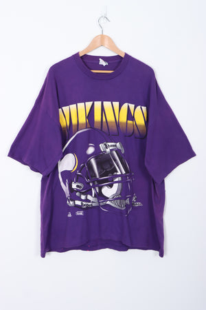 Vintage Minnesota Vikings Riddell 1994 Big Helmet USA Made Tee (XXL)