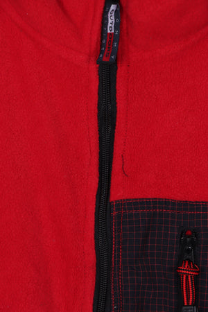 BOOTLEG Tommy Hilfiger Outdoors Multi Zip Red Fleece Jacket (XL)