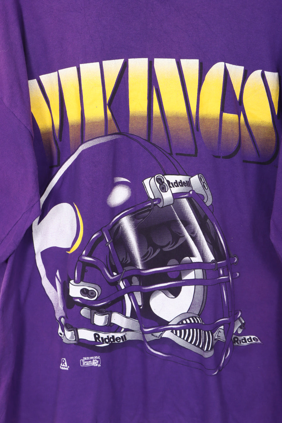 Vintage Minnesota Vikings Riddell 1994 Big Helmet USA Made Tee (XXL)
