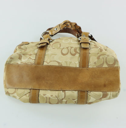 COACH Chelsea Signature Satchel Brown Braided Strap Shoulder Handbag 10995
