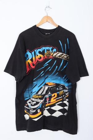 Rusty Wallace #2 Nascar Racing Kickin' Asphalt T-Shirt USA Made (XL)