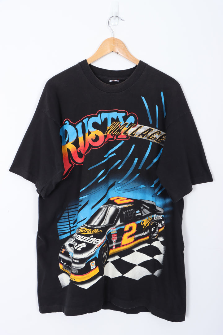 Rusty Wallace #2 Nascar Racing Kickin' Asphalt T-Shirt USA Made (XL)