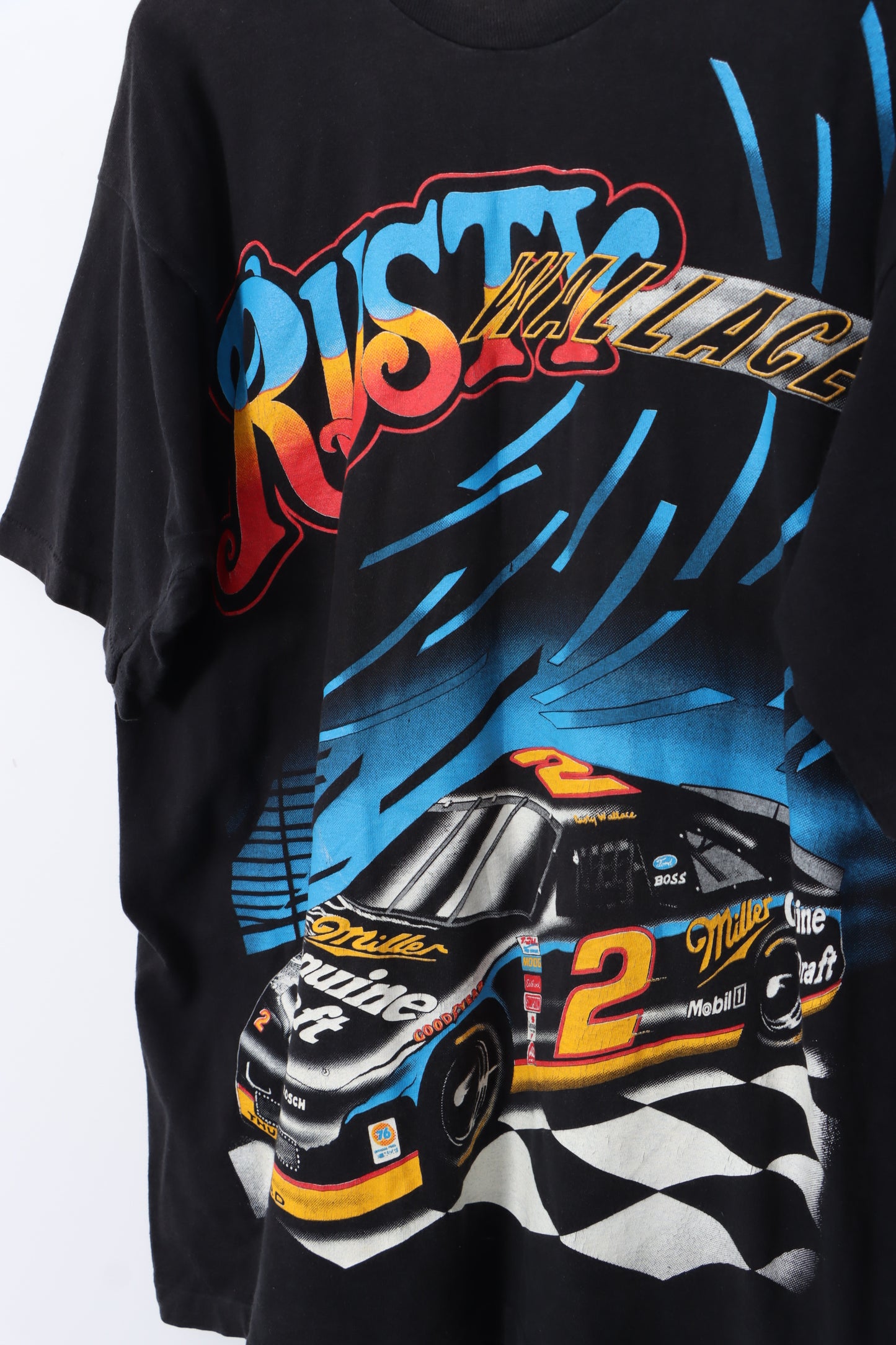 Rusty Wallace #2 Nascar Racing Kickin' Asphalt T-Shirt USA Made (XL)