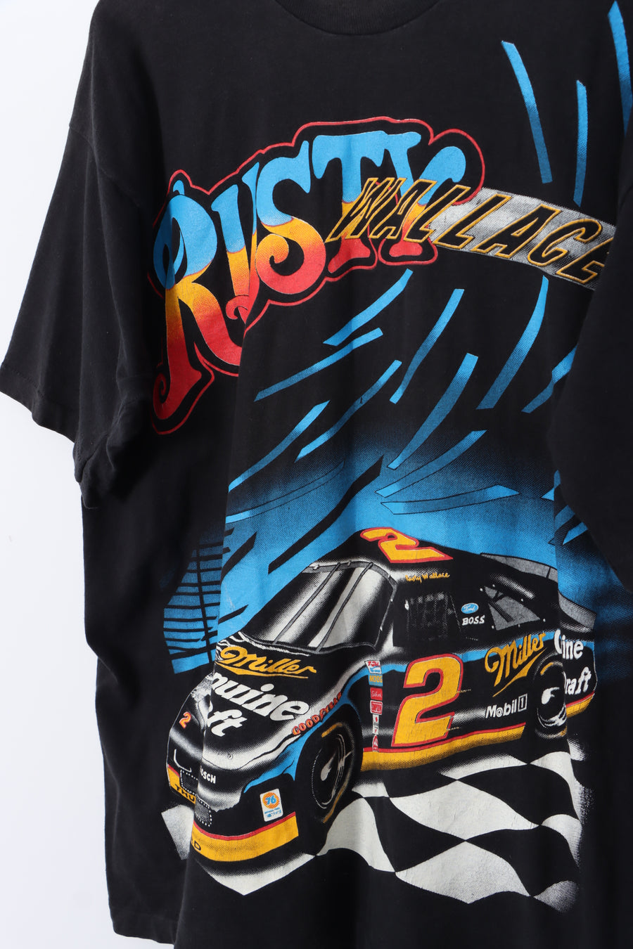 Rusty Wallace #2 Nascar Racing Kickin' Asphalt T-Shirt USA Made (XL)