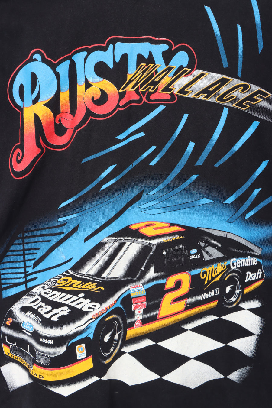 Rusty Wallace #2 Nascar Racing Kickin' Asphalt T-Shirt USA Made (XL)