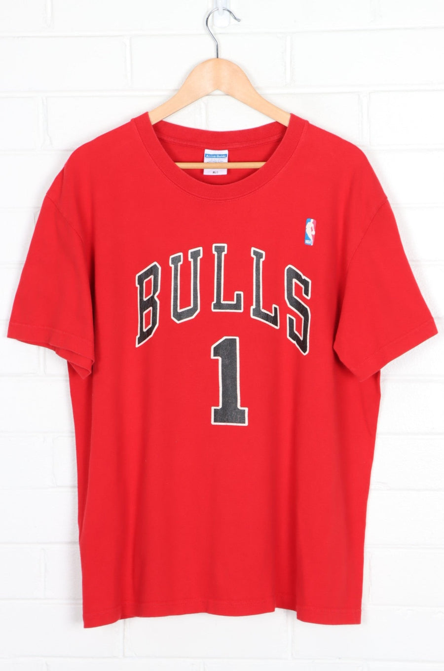 NBA Chicago Bulls #1 Derrick Rose Front Back T-Shirt (L-XL)