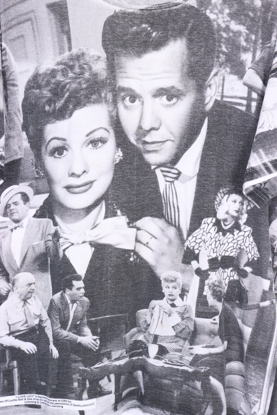 I Love Lucy Black & White Promo TV All Over T-Shirt (L)