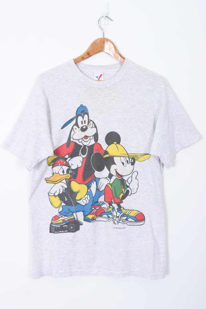 Hip Hop Mickey Mouse Disney Donald Duck Goofy USA Made T-Shirt (L)