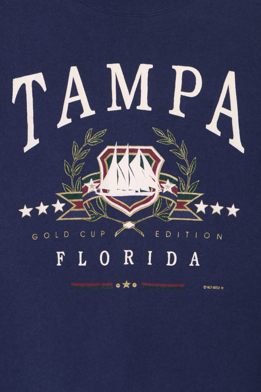 Tampa Florida 1992 Sailboat Puffy Print Sweatshirt (L)