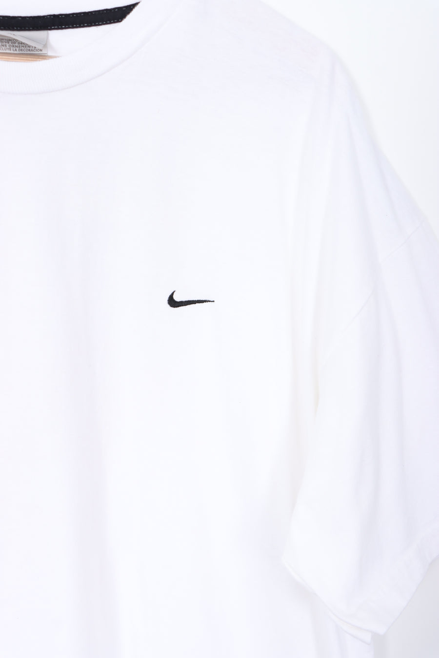 NIKE Embroidered Embroidered Swoosh White T-Shirt (XXXL)
