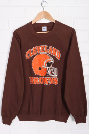 NFL Cleveland Browns 80s Big Helmet Logo Sweatshirt USA Made (L)