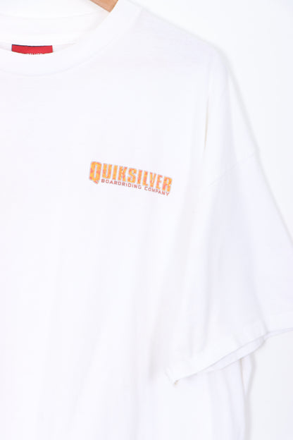 QUIKSILVER Boarding Company Front Back Spell Out Surf T-Shirt (XL)