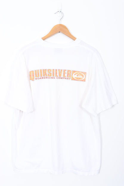 QUIKSILVER Boarding Company Front Back Spell Out Surf T-Shirt (XL)
