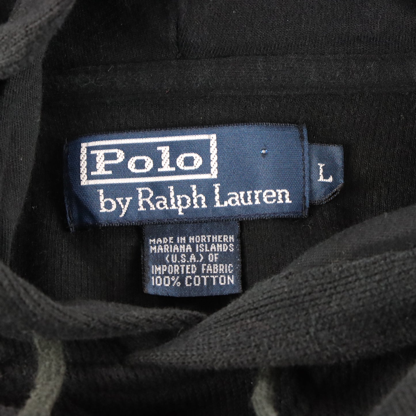 Vintage POLO RALPH LAUREN Black & Red Embroidered Pony Logo Knit Hoodie Sweatshirt USA Made (L) ***COCO Vintage Sole Melbourne