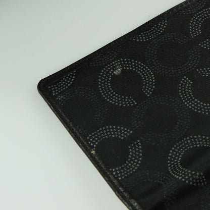 COACH 'Madison' Dotted Op Art Trifold Black Wallet Clutch