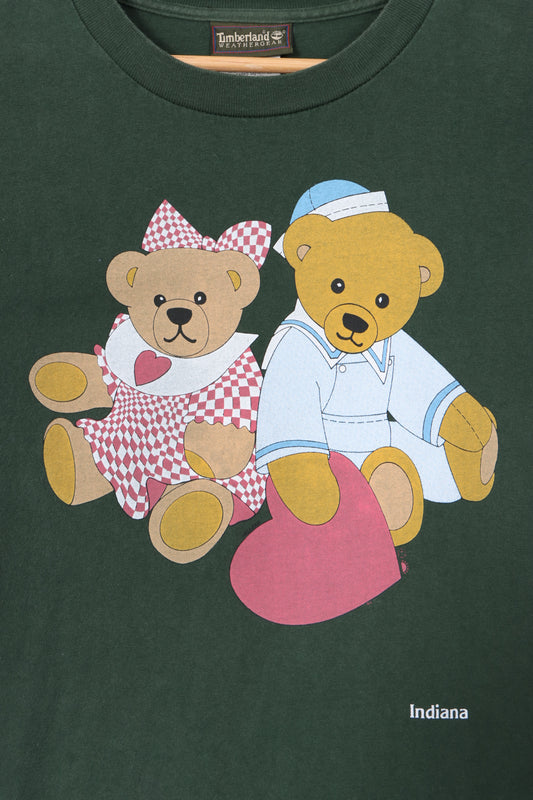 Bedtime Bears Green Single Stitch T-Shirt USA Made (M TALL)