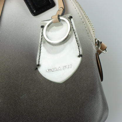 COACH 'Peyton Cora' Domed Black & White Ombre Leather Handbag