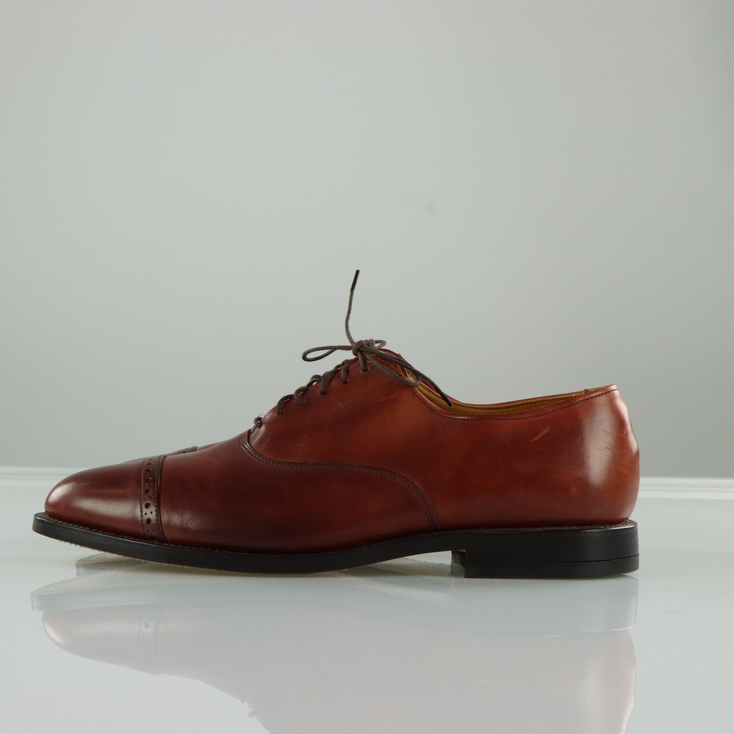ALLEN EDMONDS Byron Cap Toe Oxford Brown Leather Dress Shoes (11)