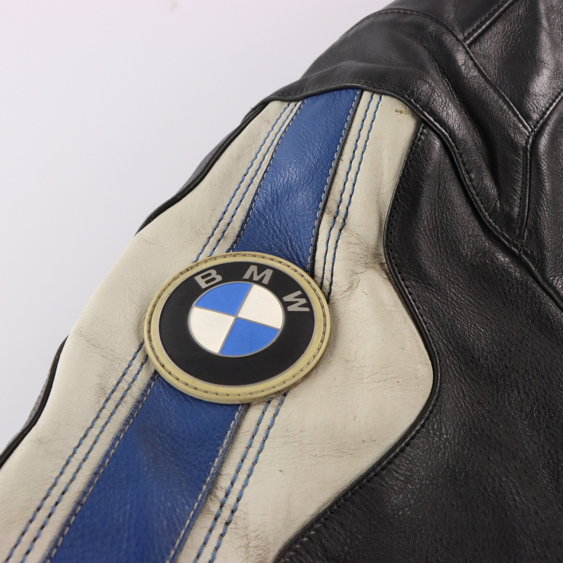 BMW MOTORRAD Logo Patch Leather Motorcycle Jacket (M) ***COCO Vintage Sole Melbourne