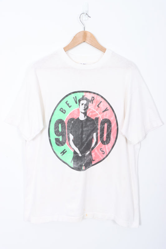 Beverly Hills 90210 Fluoro Green & Pink Centre Graphic Print Tee (XL)