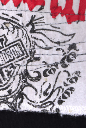 HARLEY DAVIDSON Stamped Logos Patch Long Sleeve Tee USA Made (XL)
