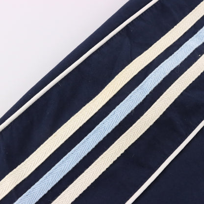 Vintage ADIDAS Navy & Light Blue Embroidered Spell Out Logo Straight Leg Track Pants (M) ***COCO Vintage Sole Melbourne