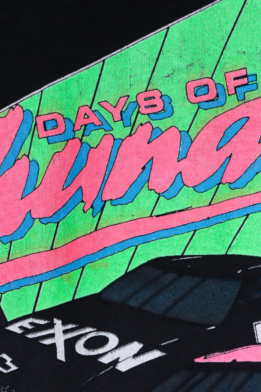 NASCAR "Days of Thunder" Fluro Print Single Stitch T-Shirt USA Made (L-XL)