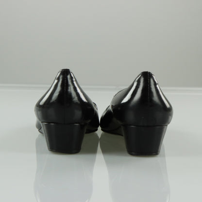 PRADA Black Patent Leather Low Wedges Loafer (40)