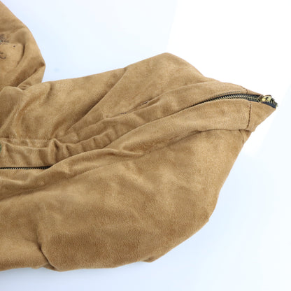 Vintage KANJI JEANS Embroidered Faux Suede & Medallion Detail Full Zip Hoodie Sweatshirt (L) ***COCO Vintage Sole Melbourne