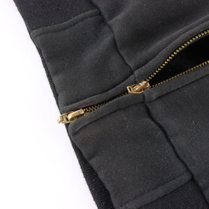 Vintage KANJI JEANS Embroidered Faux Suede & Medallion Detail Full Zip Hoodie Sweatshirt (L) ***COCO Vintage Sole Melbourne