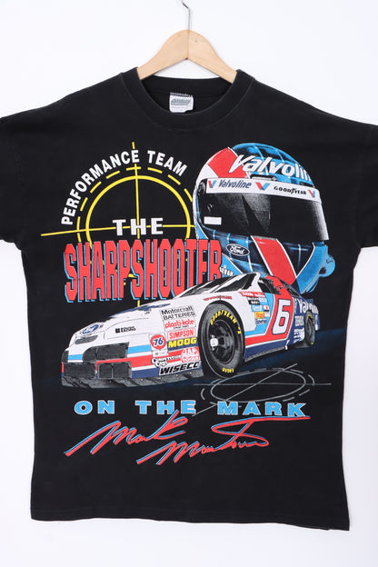 NASCAR 1995 Mark Martin 'Sharp Shooter' All Over T-Shirt USA Made (L)