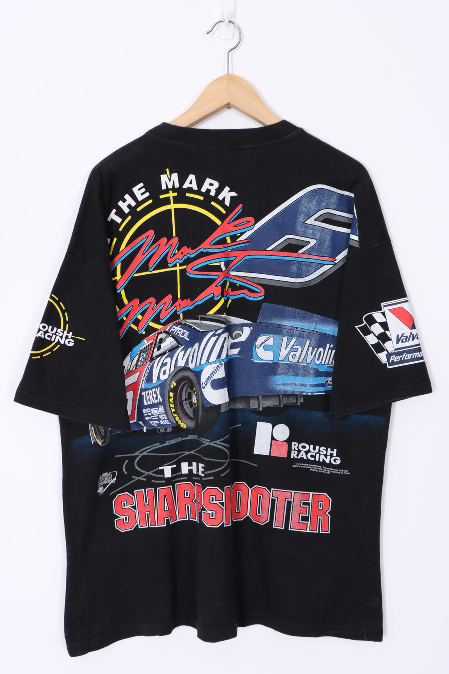 NASCAR 1995 Mark Martin 'Sharp Shooter' All Over T-Shirt USA Made (L)