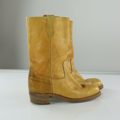 BILTRITE 'Frye Style' Yellow Square Toe Campus Boots (12)