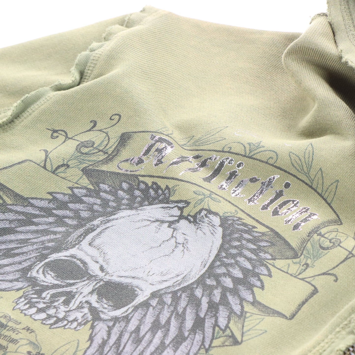 Vintage AFFLICTION Y2K Green Distressed Hoodie Sweatshirt *Aubs Vintage Sole Melbourne