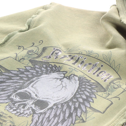 Vintage AFFLICTION Y2K Green Distressed Hoodie Sweatshirt *Aubs Vintage Sole Melbourne