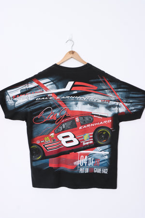 NASCAR Dale Earnhardt Jr 2004 "Game Face" All Over T-Shirt (L)