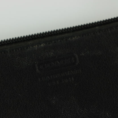 COACH Black Smooth Leather Wristlet Purse Bag