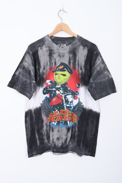 Tie Dye 'Alien Made' Graphic Print T-Shirt (L)