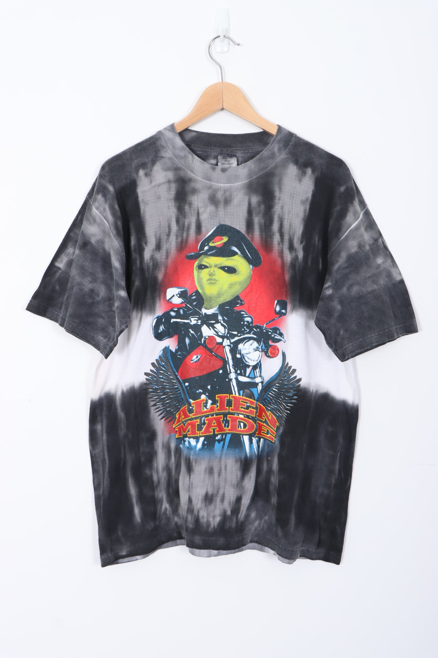 Tie Dye 'Alien Made' Graphic Print T-Shirt (L)