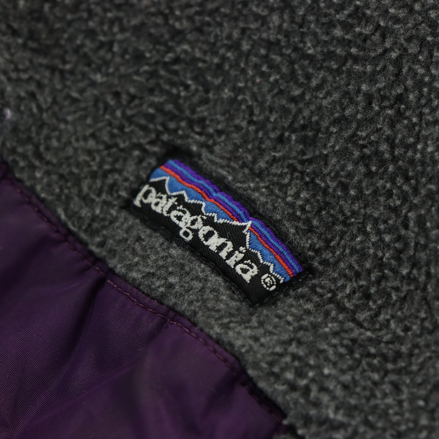 PATAGONIA Grey & Purple 1/4 Snap Fleece Sweatshirt (M)