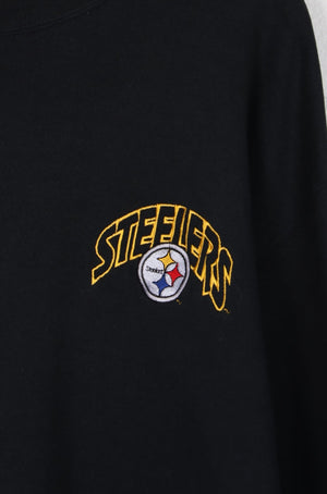 NFL Pittsburgh Steelers Embroidered Logo Black Sweatshirt (L)