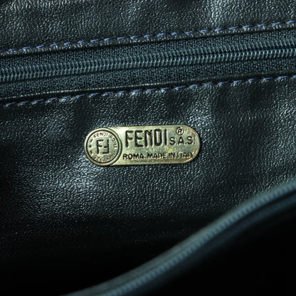 FENDI Italian Made Vintage Brown Striped Leather Crossbody Satchel