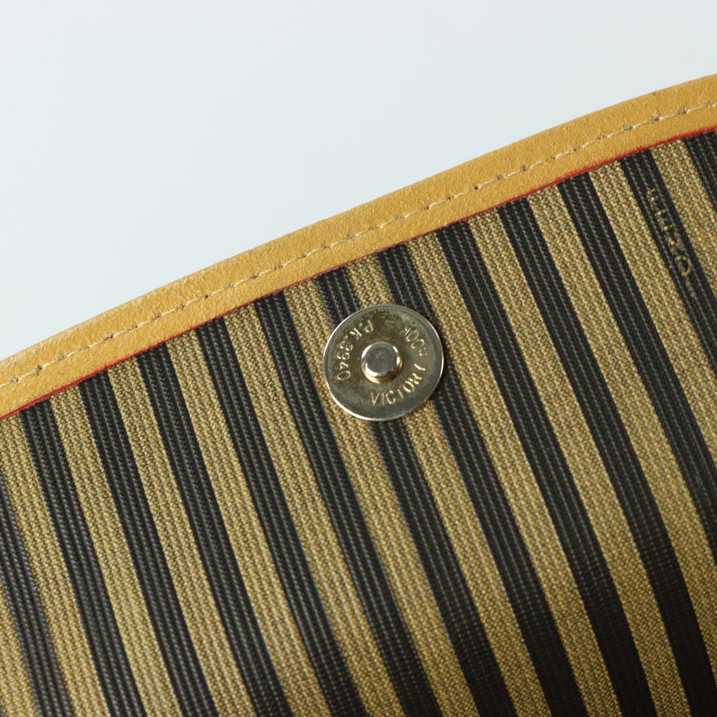 FENDI Italian Made Vintage Brown Striped Leather Crossbody Satchel